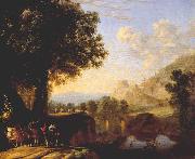 Italian Landscape with Bridge and Castle ar, SWANEVELT, Herman van